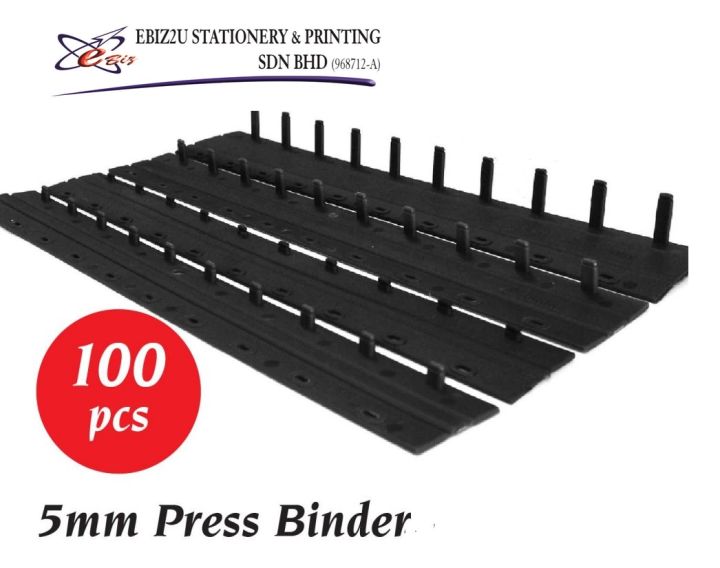 Press Binder / Unilock Binder 5mm (100pcs/box) Black (30 sheets) Press