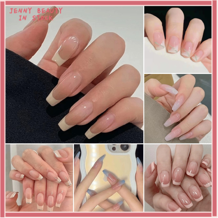 Free Glue 24PCS Fake Nails Set With Glue Long Nails French Nail Care   67e372067373cba64f30cb0dbb5fee81  720x720q80 