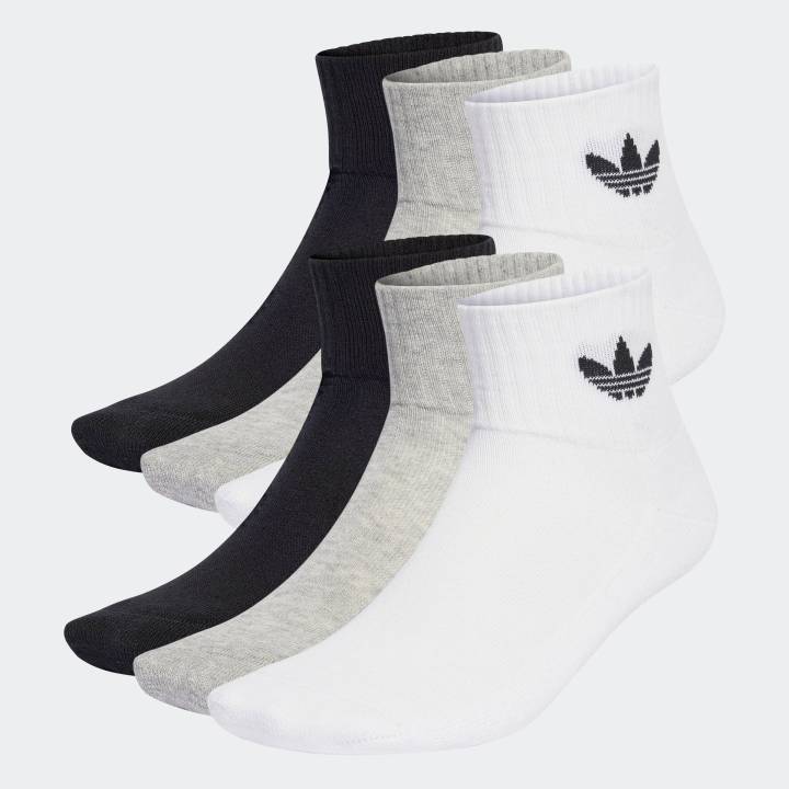 adidas Lifestyle Mid Ankle Socks Pairs Unisex White IJ5628