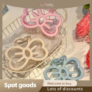Heabety Fashion Korean Cute Bowknot Hair Clip Plastic Claw Clip Candy Color Crab Hair Clip For Girls Sweet Hair Claw Hair Accessories For Women