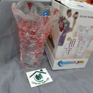 Bình (Lọ) hoa 25 cm hoa văn nổi trên thân bình