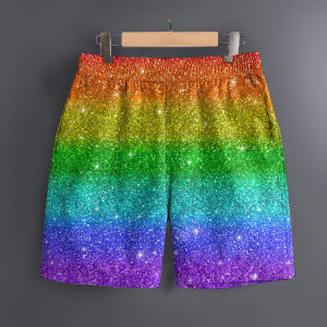 ใหม่เสื้อสายรุ้งผู้ชาย Pride เดือนเสื้อผ้าขนาดใหญ่เสื้อแขนสั้นเสื้อลำลองผู้ชาย