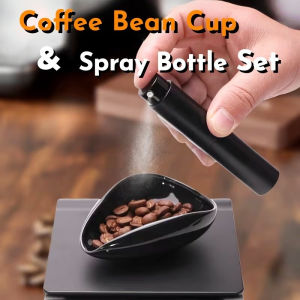 Coffee Bean Cup Spray Bottle Set Ceramic Coffee Dosing Cup AntiStatic Coffee Bean Tray Metering Tool