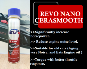 KM+ REVO NANO ( CERASMOOTH ) SUPER REDUCE FRICTION NANO OIL 120ML Reduce engine noise level / Protect engine / NANO OIL / engine power / save fuel / top speed / laju / timemax