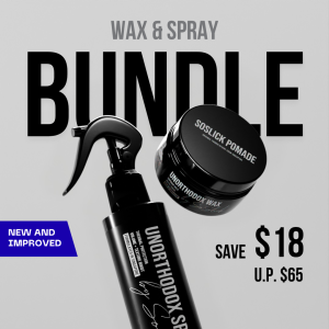 Unorthodox Wax & Spray Bundle Set by SoSlick Pomade | Volume & Texture | Sea Salt Spray | Extreme Hold & Matte Finished
