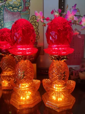 Buddha God Table Lamp 神台灯 Lotus Light Led Light Offering Worship Lamp Premium Crystal Design Prayer Buddhism Taoism Ti Gong Guan Yin Amitabha Energy Saving