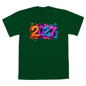 Luminous Blue Color of the Year Family Shirt 2027 New Year Matching T-Shirt High Quality Cotton Fabric 220GSM