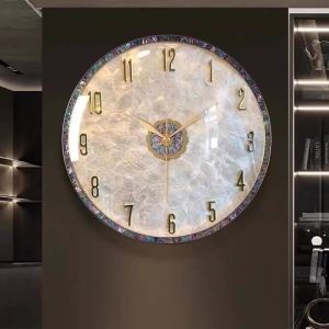 Sacesr Natural Abalone Shell Wall Clocks Dustproof Durable Silent Low-power Wall Clocks French Baroque Modern Luxury Europe Home Decor Z4K2H