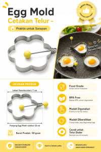 EGG MOLD Cetakan Telur Karakter Telor Ceplok Mata Sapi Dadar Stainless