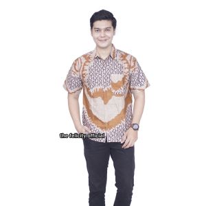felicitybatik - Atasan Blouse Batik Kemeja Wanita Berkerah dan Kemeja Pria Couple apel
