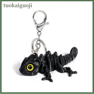 tuokaiguoji Cartoon 3D Printed Dragon Keychain Movable Joints Creative Backpack Decoration Accessories Unique Figurine Pendant Gifts