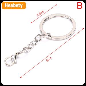 【2-3 days delivery】 10Pcs Set Polished Silver Keyring Split Ring Short Keyring DIY Making Keychains