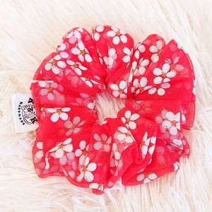 Scrunchy Layered Red Floral - Large