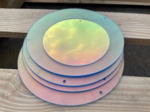 Round Colorful Plexiglass Iridescent Acylic Circle With Hole For DIY KeychainCraftingPendantHome Decoration