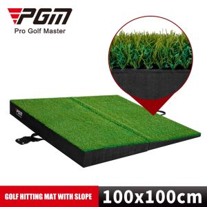 PGM New style slope long grass golf hitting mat with foldable portable function for driving range DJD041 golf practice mat 1m by 1m