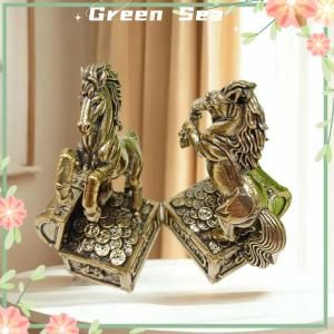 Green sea 1Pcs Zodiac Horse Statue Ornament Gifts Brass Horse Feng Shui Horse Figurine Miniatures Crafts Office Home Decor Accessory