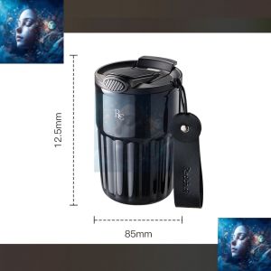 400ml Ceramic Liner Coffee Cup with Straw Flask Hot And Cold Tumbler