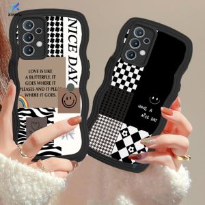 (Lokal Ready) Xinyu Casing hp Samsung A14 A04S A13 A04E A03 A03S A50 A50S A30S A23 A22 A21S A12 A02S A11 A51 A10 A30 A52 A52S M12 A71 A53 A32 M23 5G A33 A73 Wavy Edge Smiley Pola Penyambungan Leopard Lembut Sarung Tpu Soft Case