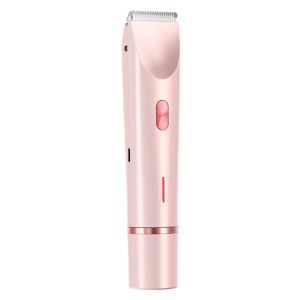 2 in 1 womens electric shaver with detachable hair trimmer head waterproof wet and dry dual-head shaver suitable for leg armpit and pubic hair