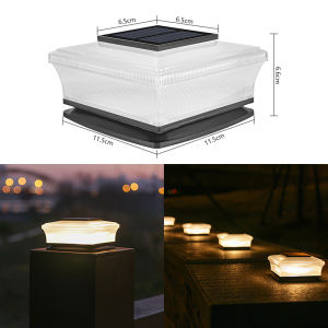 Solar Pillar Light Post Caps Lights IP65 Waterproof Fence Post Lamp Outdoor for Garden Wooden Posts Lawn Fence Pad Decor