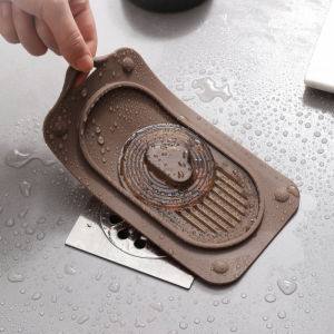 ฝาปิดท่อระบายน้ำซิลิโคน 2in1 ตัวดักผมป้องกันการอุดตัน แผ่นกันแมลงและกลิ่นห้องน้ำ