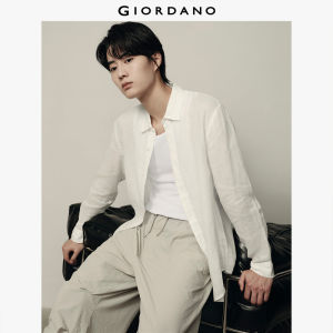 Giordano Korea Collection Mens 100% Linen Long Sleeve Shirt 01045491