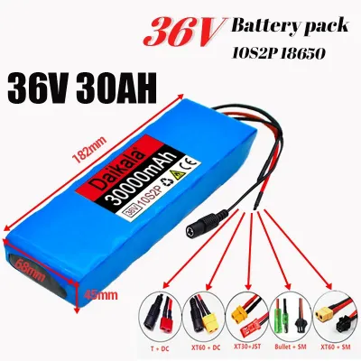 18650 36V30000mAh Rechargeable Lithium Ion Battery 10S2P 42V 500W Used for Bicycles Scooters Electric Motorcycle free Shipping
