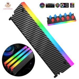 Welcomehome 5V 3PIN ARGB RAM Heatsink Radiator Cooler Aura Sync Memory Heat Sink with Thermal Silicone Pad for DDR2 DDR3 DDR4 DDR5