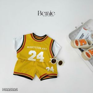 Set bộ thể thao tay ngắn họa tiết Basketball kèm quần short bé trai 1 đến 7 tuổi BERNIE H0225B26