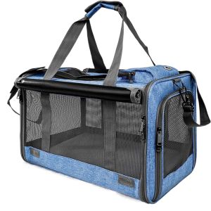 CHXONQ Soft Sided Cat Carrier Handbag Oxford Cloth Breathable Pet Carrying Bag Portable Waterproof Cat Transport Bag for Dogs Cats Guinea Pigs