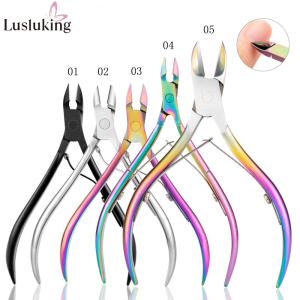 Lusluking Stainless Steel Cuticle Nipper Dead Skin Cutter Nail Art Clipper Manicure ToolFrench Handle