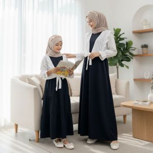 GAMIS IBU DAN ANAK COUPLE SERAYU DRESS ROMPI RUFFLE OUTER CANTIK GL FASHION
