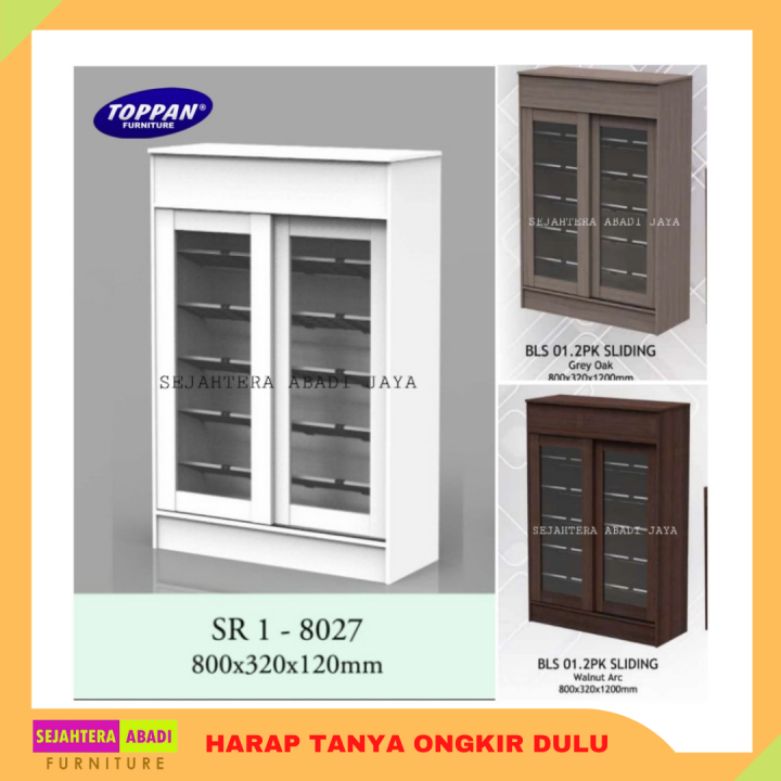 lemari sepatu sliding rak sepatu Toppan Furniture SR1-8027 Fiber