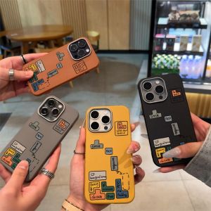 Phone Case For OPPO A57S A77S A72 A92 A53 A33 A53S A77 A58 A60 A7 A5S A12 A12S F9 A78 A5 A5i PRO A5X A36 A76 A96 Casing OPPO A6X A6 A6S A6T PRO A6K F31 A20 Tetris Leather Silicone Soft Case PWJK1052A