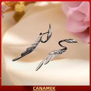 Miễn phí vận chuyển✨ Hợp Kim Đơn Giản Dài Cánh Stud Tính Khí Lông Bông Tai Bạc Cánh Hình Dạng Elf Tai Cuff Bông Tai Đồ Trang Sức Phụ Kiện Quà Tặng