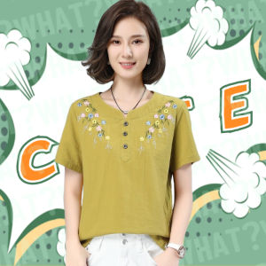 LH.Sunshine เสื้อยืดคุมแม่ปักลายดอกไม้ตรงอกเกร๋ๆ ใส่เที่ยวใส่เดินเล่นก็ปังง่ะ ต้องมีแล้วแหละ เริ่ดสุดปังสุดอลังเวอร์