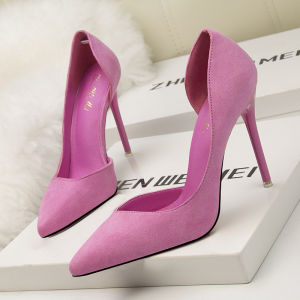 YUCHEN 4 inches Heels for Women With Pumps Ladies Stiletto Pink Elegant Pointed Toe High Heeled Shoes