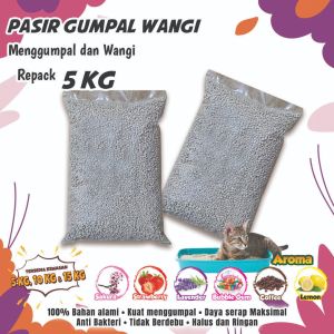 5 KG-CAT LITTER PASIR KUCING GUMPAL WANGI