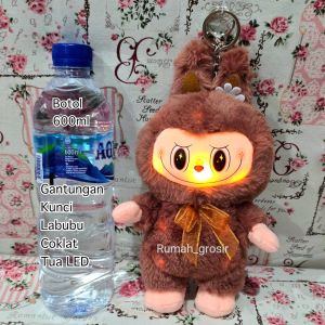 (Rumah Grosir) Gantungan Kunci Boneka Labubu The Monsters Exciting Macaron LED Lampu