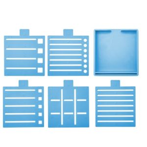 DIVATEN Plastic Sticky Note Stencil and Holder with Reusable List Templates Reusable Checklist Stencil Set  Compact Note Template Holder Planner Stencil Kit