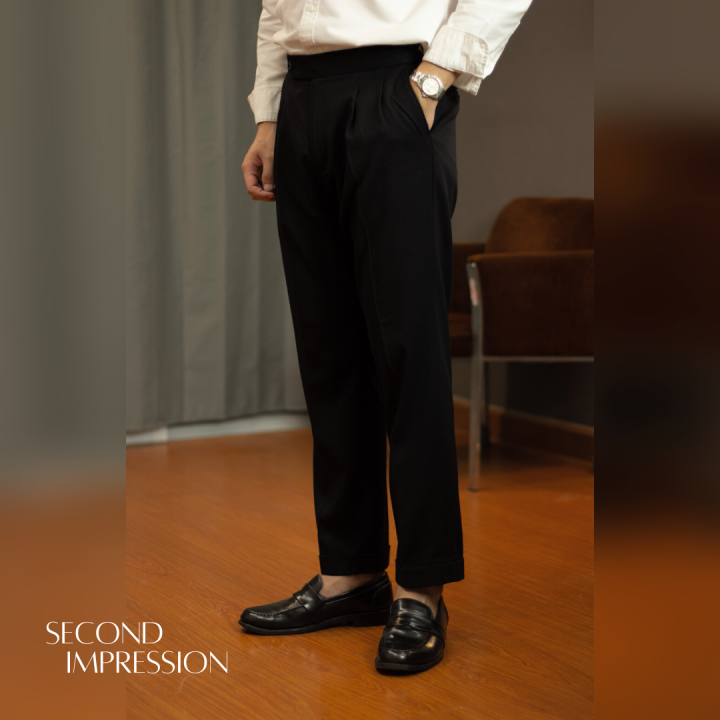 Black High-Waist Flared Trousers - KC Shop main image 1