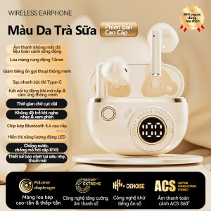 Tai Nghe Bluetooth 5.4 TWS - Đeo Nhẹ Như Mây Không Đau Tai Màn Hình LED Độ Trễ Thấp 65ms Âm HiFi J08C