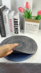 6Pcs 18/36cm Round Cotton Pad Nordic Style Imitation Cotton Yarn Placemat Round Ramie Woven Coaster Insulation Dish Mat Household Anti-scald Mat Anti-skid Pad Potholders Placemats & Coasters