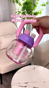 800ml Water Bottle Large Capacity Tumbler Cartoon Bottle with Handle Sport Exercise Drinking Cup PAZU
