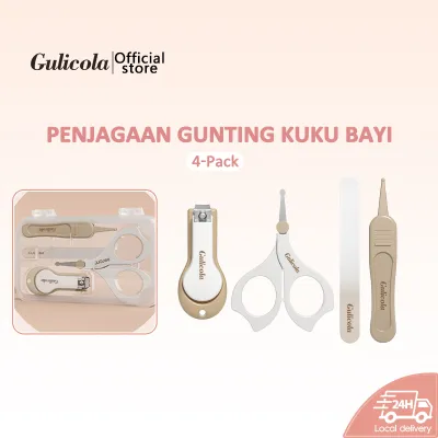 Gulicola 4 in 1 Nail Trimmer Kit Portable Nail cutter for baby Safety Care Set (Nail clippers+Nail File+Scissors+Tweezer)