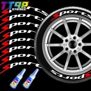 Sport Universal 3D Auto Waterproof Tire Stickers SUV Car Wheel Hub Rim Rubber Conjoined Lettering Decals Accessories
