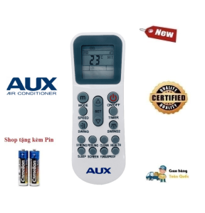 Remote Điều khiển điều hòa AUX các dòng AUX 1 &2 chiều Inverter -Hàng chính hãng mới Tặng kèm Pin