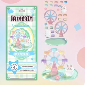 SINGLE Whale 3D DIY Crystal Stickers Drop Glue Bear Rabbit Relief Ornament Stickers Decompression Waterproof Cartoon Stacking Stickers Decoration