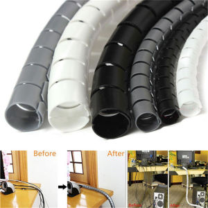 1.5m Length Cable Holder HDPE Flexible Spiral Tube Wire Organizer Wire Management Cord Protector Cable Winder