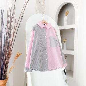 Leila Shirt Kemeja Wanita Oversize Lengan Panjang | Kemeja Wanita Korean Style | Atasan Wanita Remaja Kekinian Terbaru Outfit